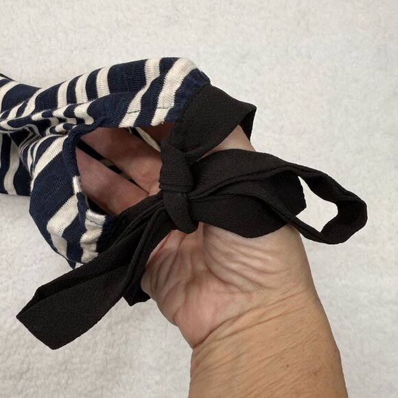 Weekend Suzanne Betro Striped Top Tie Sleeves & Back Nautical Plus Size 3X NWT - Picture 3 of 10